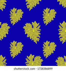 Modern abstract seamless pattern with creative colorful tropical leaves for design. Retro bright summer background. Jungle foliage illustration. Swimwear botanical design. Vintage exotic print. Vector