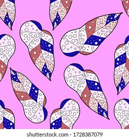 Modern abstract seamless pattern with creative colorful tropical leaves for design. Retro bright summer background. Jungle foliage illustration. Swimwear botanical design. Vintage exotic print. Vector