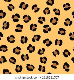 Modern abstract seamless pattern with leopard print. Modern leopard seamless pattern. Animal skin. Vector bright background. Fur animal skin fashion textile, surface design. Textile design, fabric