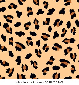 Modern abstract seamless pattern with leopard print. Modern leopard seamless pattern. Animal skin. Vector bright background. Fur animal skin fashion textile, surface design. Textile design, fabric
