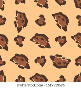 Modern abstract seamless pattern with leopard print. Modern leopard seamless pattern. Animal skin. Vector bright background. Fur animal skin fashion textile, surface design. Textile design, fabric