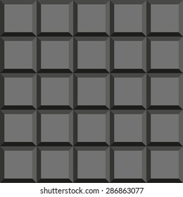 Modern abstract seamless pattern made up as a chocolate bar from the bulk squares mosaic of black and gray
