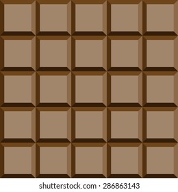 Modern abstract seamless pattern made up as a chocolate bar a mosaic of squares of dark brown bulk chocolate