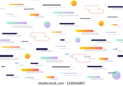Modern abstract seamless pattern on white geometric glitch gradient