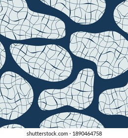 modern abstract seamless pattern with patterned shapes on the navy background