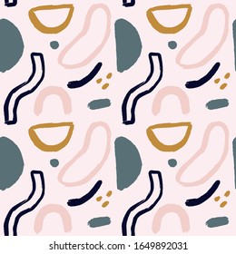 Modern abstract seamless pattern. Scandinavian style art print. Nordic pastel colour design. Vector EPS