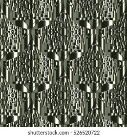 Modern abstract seamless pattern. Stylish geometric background. Luxury 3d  wallpaper. Elegant vector endless metal 3d texture.