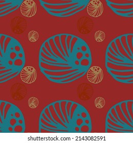 Modern abstract seamless pattern for textile design. Seamless vector background pattern with abstract ornaments. Retro bright summer background. Vintage exotic print.