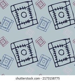 Modern abstract seamless pattern for textile design. Seamless vector background pattern with abstract ornaments. Retro bright summer background. Vintage exotic print.