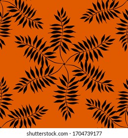 Modern abstract seamless pattern with watercolor tropical leaves for textile design. Retro summer background. Jungle foliage illustration. Swimwear botanical design. Vintage exotic print. Vector.