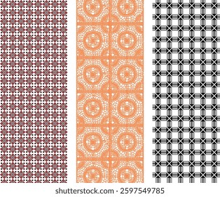 Modern Abstract Seamless Pattern with Wavy Lines and Geometric Shapes for Trendy Backgrounds