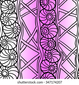 Modern abstract seamless patterns zentangle, colored vector illustration