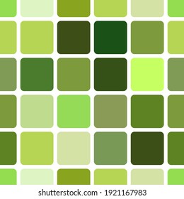 Modern abstract seamless square pattern on green theme, vector background illustration.