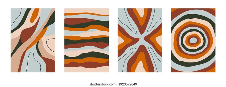 Modern abstract set colorful geometric backgrounds. Trendy minimalistic design for banner, cover, wall decor, flyer, social media, posters. Vector illustration
