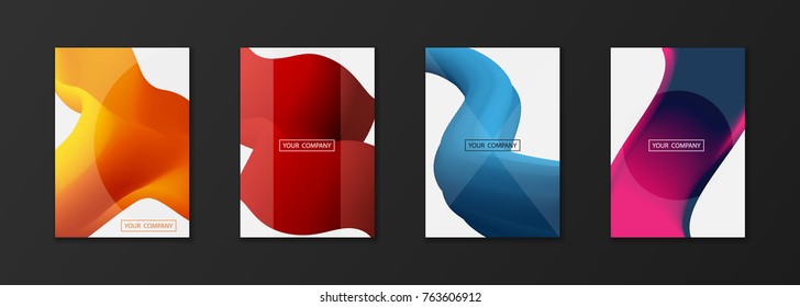 Modern abstract set of covers. Cool trendy gradient shapes composition. Futuristic card or flyer design. Vector business illustration