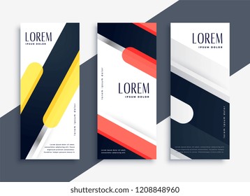 modern abstract set of geometric banners