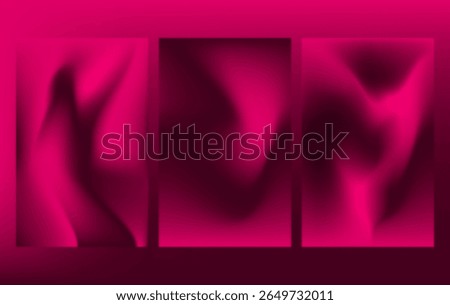 A modern abstract set of vibrant magenta and deep pink gradient backgrounds featuring fluid, wavy, and soft blended textures