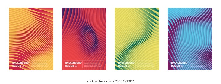 Modern abstract set of wavy backgrounds. Vector design elements for web, flyer, poster, stationery, apps.