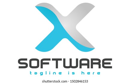 Modern Abstract Shape 3d for software technology Logo 