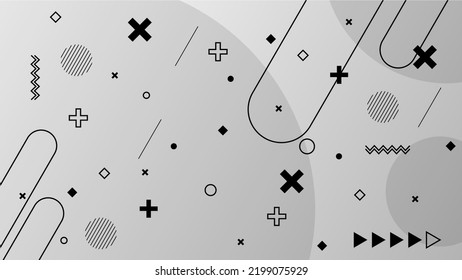 modern abstract shape background with memphis element