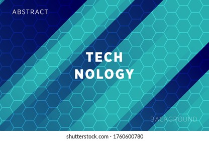 diseño moderno de banner de fondo azul de forma abstracta en textura hexagonal.