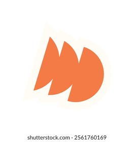 Modern abstract shape element sticker. Flat geometric figure in brutalist style. This unique symbol combines circles and triangles, representing contemporary art and design. Perfect for creative