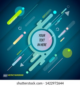 Modern abstract shape with green background