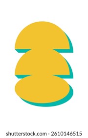 Modern abstract shape icon. Minimalist figure with curves and shadows. Bold element of brutalism, flat style, y2k aesthetic, suitable for contemporary graphic projects.