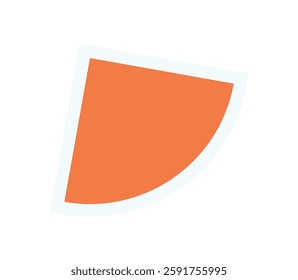 Modern abstract shape icon sticker. Flat geometric figure as a unique symbol. This brutalist element features a minimalist curve, ideal for contemporary art, graphic projects, and trendy designs.