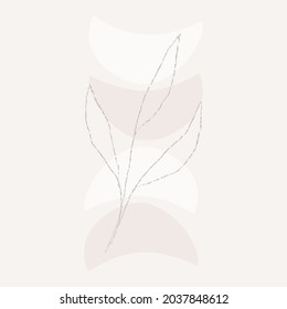 Modern abstract shapes art. Trendy organic forms and line art drawing. Chic boho style prints. Botanicals. Neutral pastel, blush pink, dusty pink, beige colors. Logo, branding, web etc