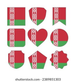 Modern Abstract Shapes of Belarus  Flag Vector Design Template