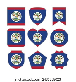 Modern Abstract Shapes of Belize Flag Vector Design Template