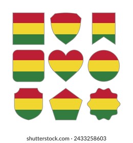 Modern Abstract Shapes of Bolivia Flag Vector Design Template