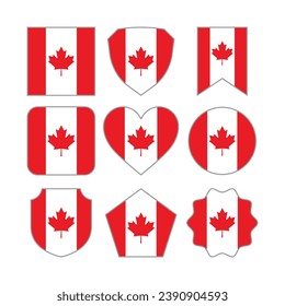 Modern Abstract Shapes of Canada Flag Vector Design Template