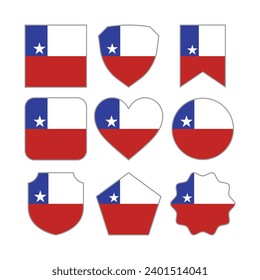 Modern Abstract Shapes of Chile Flag Vector Design Template