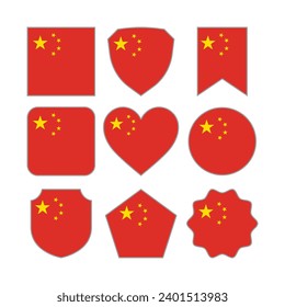Modern Abstract Shapes of China Flag Vector Design Template