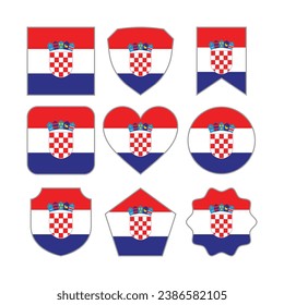 Modern Abstract Shapes of Croatia Flag Vector Design Template