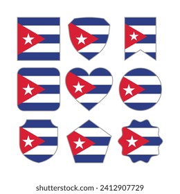 Modern Abstract Shapes of Cuba Flag Vector Design Template