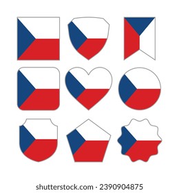 Modern Abstract Shapes of Czech Republic Flag Vector Design Template