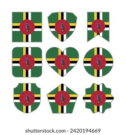 Modern Abstract Shapes of Dominica Flag Vector Design Template