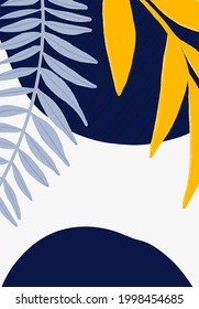 Modern Abstract shapes element. Contemporary blue collage template. Wall art. Scandinavian style print for Wallpaper, Social media, Placard, Poster, Story, Sale. Mid century wall art. Apartment decor