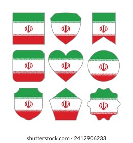 Modern Abstract Shapes of Iran Flag Vector Design Template