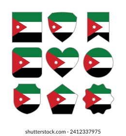 Modern Abstract Shapes of Jordan Flag Vector Design Template