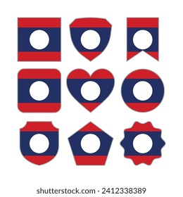 Modern Abstract Shapes of Laos Flag Vector Design Template