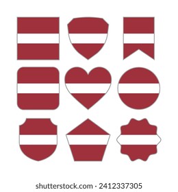 Modern Abstract Shapes of Latvia Flag Vector Design Template