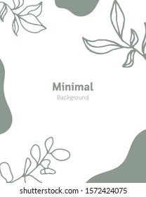 Modern abstract shapes and leaves background. Minimal concept background. Design for print, web, etc. Vector illustration.