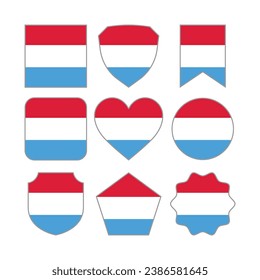 Modern Abstract Shapes of Luxembourg Flag Vector Design Template
