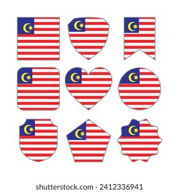 Modern Abstract Shapes of Malaysia Flag Vector Design Template