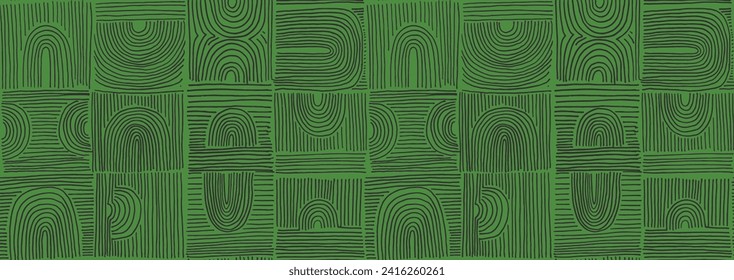 Modern abstract shapes monochrome seamless linear pattern with arches. Geometric textured pattern. Scandinavian graphic print. Neutral vector illustration for tile, wallpaper, carpet. Retro design.