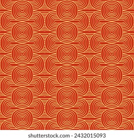 Modern abstract shapes monochrome seamless linear pattern with arches. Geometric textured. Scandinavian graphic print. Japanese, Chinese illustration for tile, wallpaper, carpet, rug. Retro design.